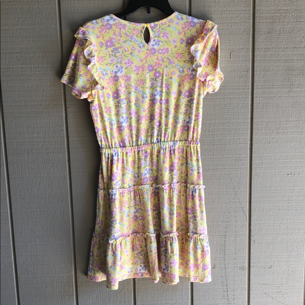 BCBGirls Yellow Floral Ruffle Dress - Picture 6 of 6